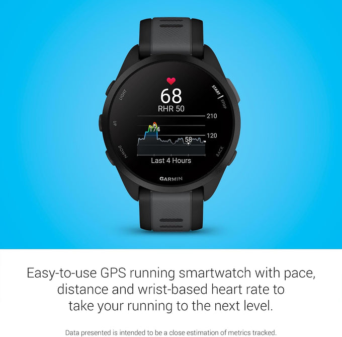 Garmin Forerunner® 165, Running Smartwatch, 43mm, Black