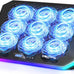 KeiBn Upgraded Gaming Laptop Cooler Pad with 9 Quiet RGB Fans, Cooling Pad for 15.6-17.3 Inch Laptops with 7 Height Stands, 2 USB Ports, Phone Stand-Blue