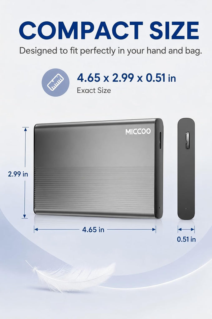 500GB External Hard Drive, Portable HDD Expansion Storage