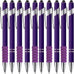 10 Pcs Deep Purple Ballpoint Pens, 1.0 mm Black Ink Stylus Pens
