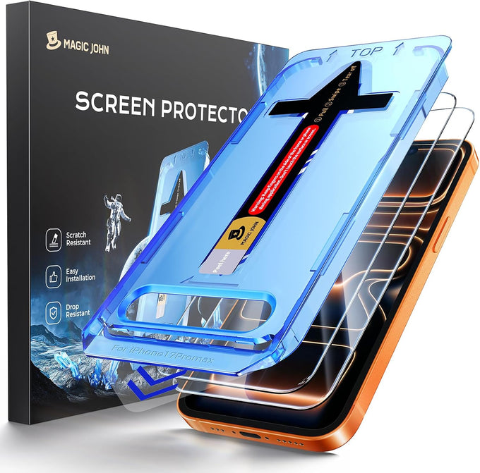 MAGIC JOHN for iPhone 17 Pro Max Screen Protector Tempered Glass 6.9 inch