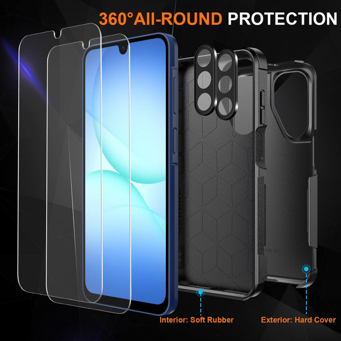for Samsung Galaxy A17 5G Phone Case, Shockproof Protective Cover (Black)