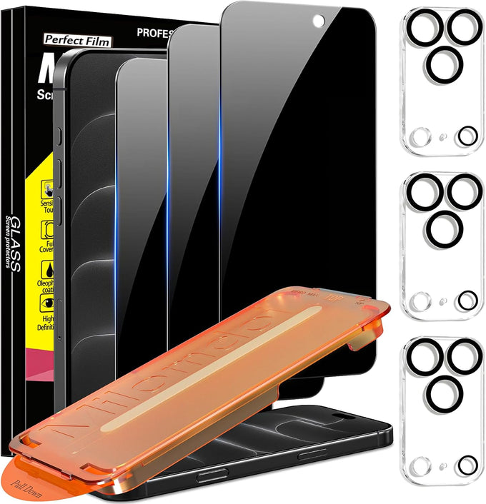 Milomdoi Privacy Screen Protector for iPhone 17 Pro Max, Tempered Glass