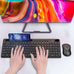 MARVO Wirelss Keyboard and Mouse Combo with Phone Holder, Full-Size, Black