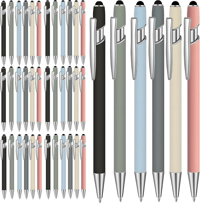 100 Pcs Ballpoint Pen with Stylus 2 in 1 Ballpoint Pen for Touch Screens, 2 in 1 Thank You Pen Gift for Colleagues, Coworker, Office (Rose Pink)