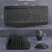 Wireless Keyboard and Mouse Combo - Full-Sized, Ergonomic Wrist Rest