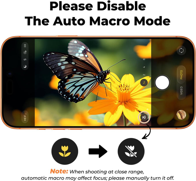 Phone Camera Lens Kit 2 in 1, 0.45X Wide Angle Lens+ 12.5X Macro Lens, Cell Phone Len Attachments Accessory for iPhone, for Samsung, for Android Smartphone