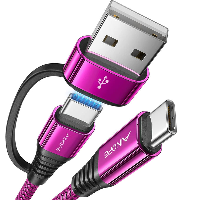 AINOPE 60W 10FT USB C Cable Fast Charging with USB Adapter