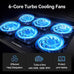 ICE COOREL Laptop Cooling Pad with 6 Cooling Fans, Cooling Pad for Laptop Fan 13-15.6 Inch, Laptop Cooler Stand with 6 Height Adjustable, Notebook Cooler Pad with Two USB Port