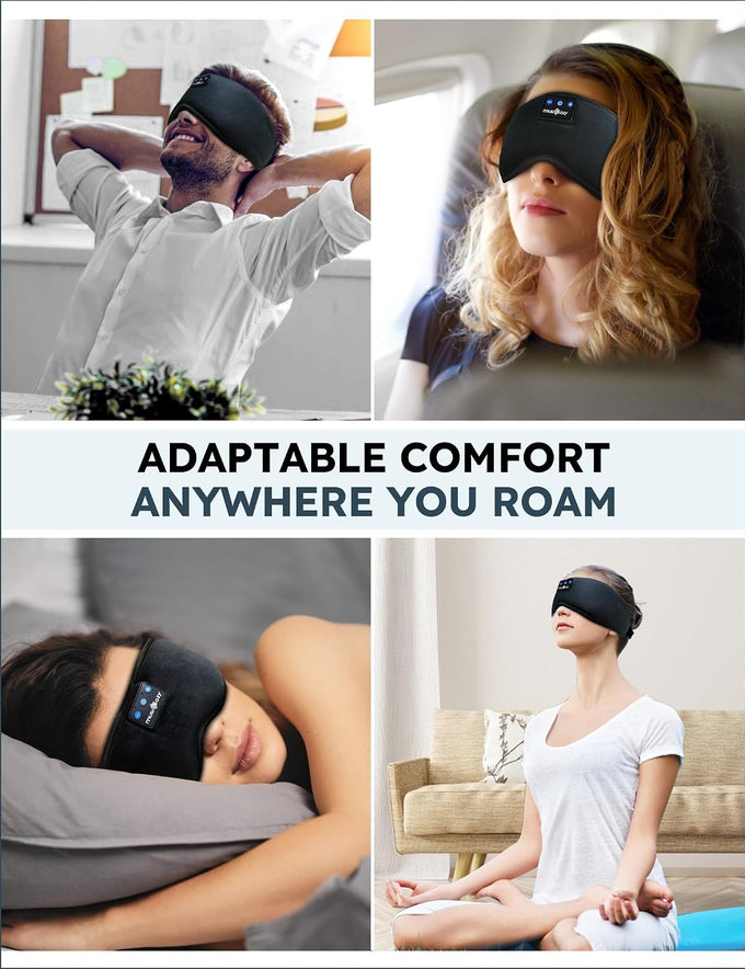 MUSICOZY Bluetooth 5.4 Sleep Headphones Sleeping Eye Mask Earbuds Headband