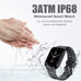 Smart Watch for Men Women Compatible with iPhone Samsung Android Phone 1.69 inch Full Touch Screen IP68 Waterproof Bluetooh Fitness Tracker Heart Rate/Sleep Monitor (Black)