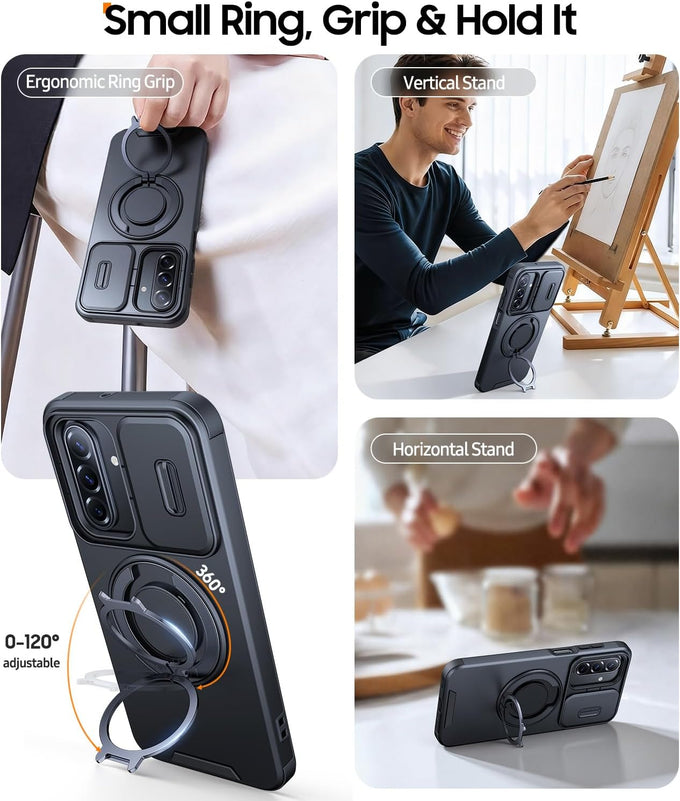 JAME for Samsung Galaxy A17/A16 5G Phone Case with Stand Slide Camera Cover