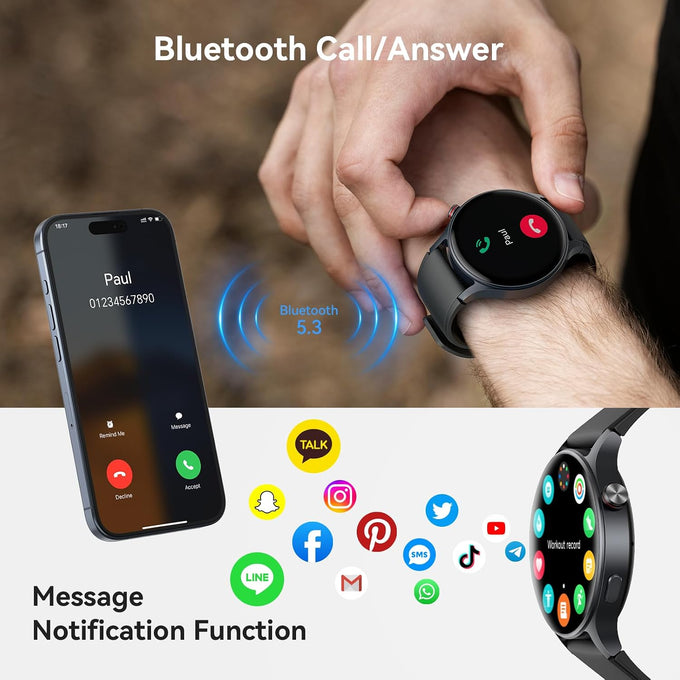 aeac Smart Watch for Men Women, Answer/Make Call, 1.32'' AMOLED Screen
