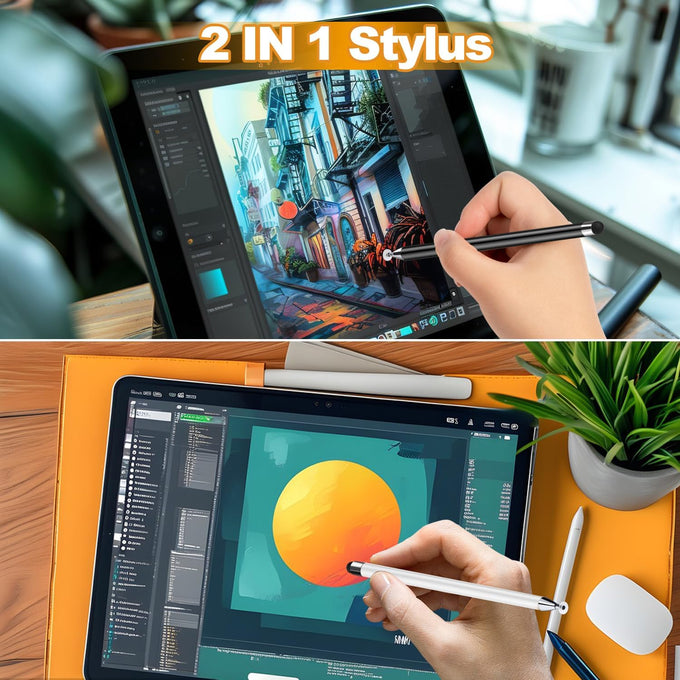 Stylus (7 Pcs), 2-in-1 Stylus Pen for Touch Screen, High Precision and Sensitivity, Suitable for iPad/iPhone/Samsung/Android Smartphone and Tablets, Compatible with All Touch Screen (Multicolor)