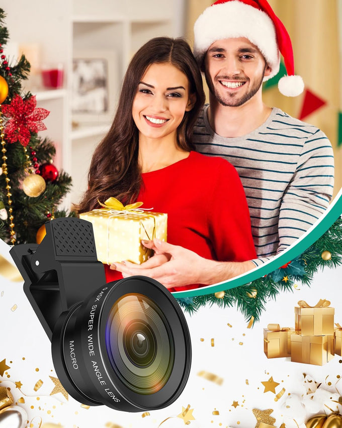 AMIR Phone Camera Lens, 0.45X Wide Angle & 12.5X Macro Lens, 2-in-1 Clip-On