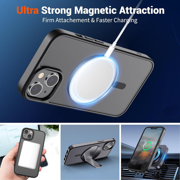 SUPFINE Magnetic for iPhone 15 Case Black
