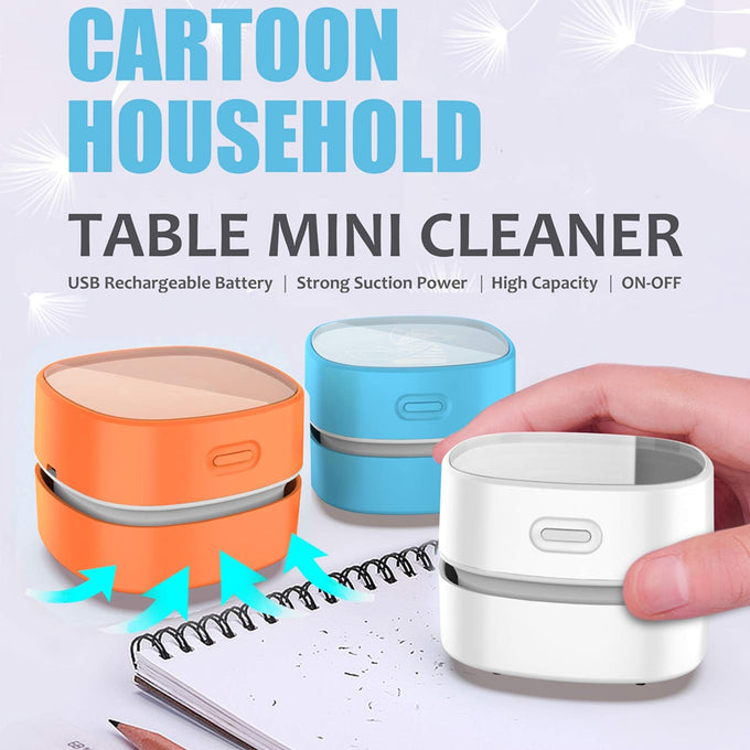 ODISTAR Mini Desktop Vacuum Cleaner for Table Dust (Orange AA Battery)