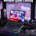 KeiBn Upgraded Gaming Laptop Cooler Pad with 9 Quiet RGB Fans, Cooling Pad for 15.6-17.3 Inch Laptops with 7 Height Stands, 2 USB Ports, Phone Stand-Blue