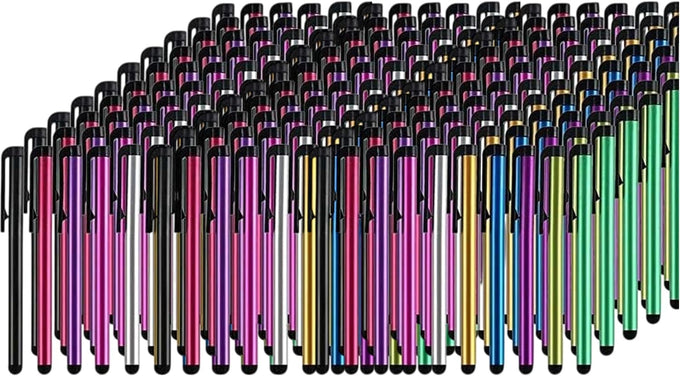TCD 100 Pack Stylus Pen Set - Touch Screen Devices, Thick Rubber Tip, Multi
