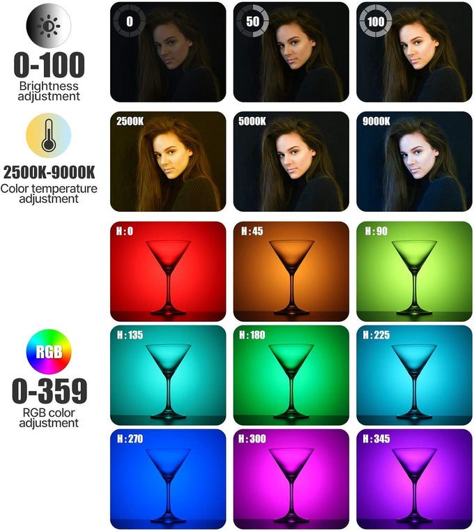 ULANZI VL49 RGB Video Lights LED Camera Light with 3 Cold Shoe & 1/4 Screw