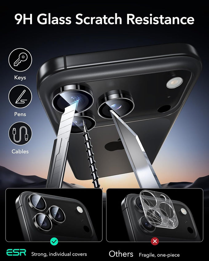 ESR for iPhone 17 Pro Max/17 Pro Camera Lens Protector, 1 Pack, Black