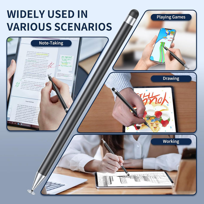 10 Pack Stylus Pen for Touchscreen, 2-in-1 for iPad iPhone Samsung