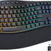 COLIKES Wireless Ergonomic Keyboard, Backlit Keyboard Silent with 15 RGB Lighting Effects, Leather Wrist Rest, 2500mAh Rechargeable, Multimedia Keys, Wave Keyboard for PC Computer Laptop Windows Mac