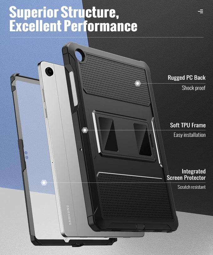 MoKo Shockproof Case Fit Samsung Galaxy Tab A11+ Plus/ A9+ 11 Inch, Black