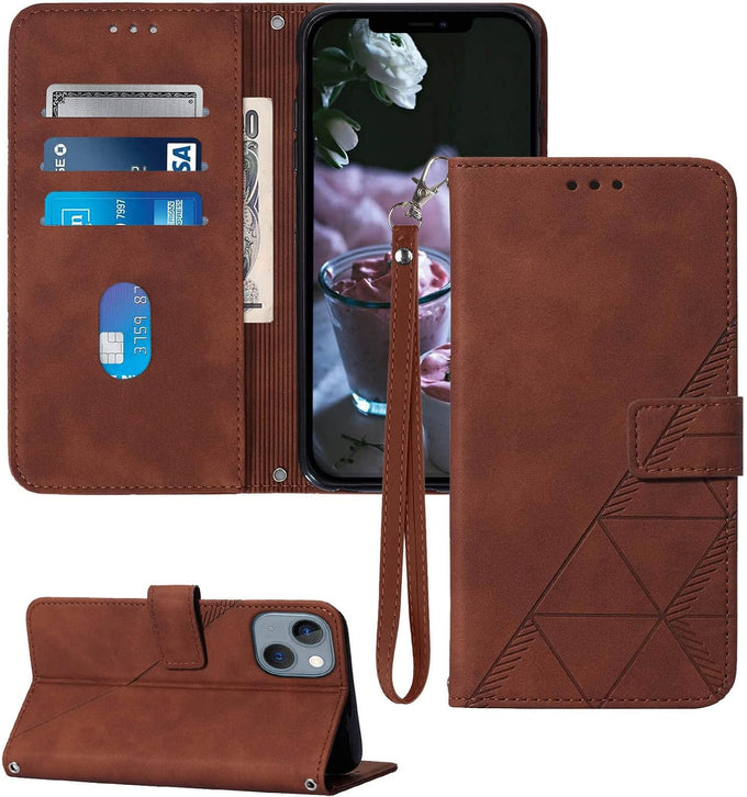 Wallet Case with Wrist Strap for iPhone 13/14 (Black)