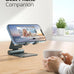 Nulaxy Full Aluminum Dual Folding Cell Phone Stand for Desk, Gray