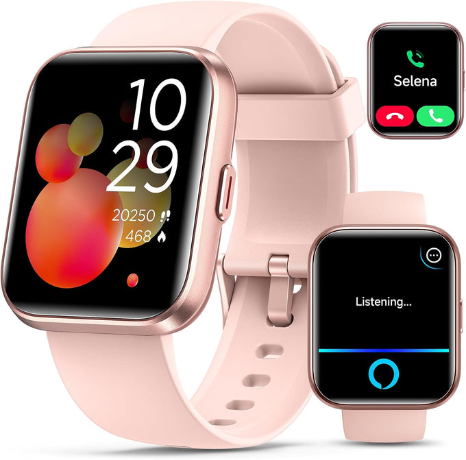 Smartwatch for Women/Men, Compatible with Android & iPhone, 1.8'' Fitness Tracker Watch with Alexa, Call & Notification Alerts, Heart Rate & Sleep Monitor, 120 Sports Modes, Waterproof Smart Watch