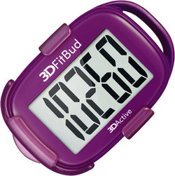3DFitBud Simple Step Counter Walking 3D Pedometer by 3DActive with Clip, Lanyard Accurate Step Tracker Large Display, Easy to Use for Kids Men Women Adult Seniors Daily Step Tracking - A420S