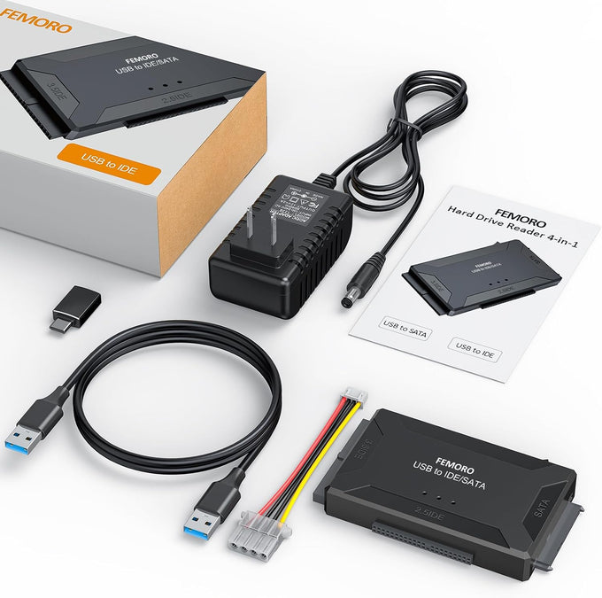 Hard Drive Reader USB 3.0 & Type C to SATA IDE Adapter, Data Recovery Kit