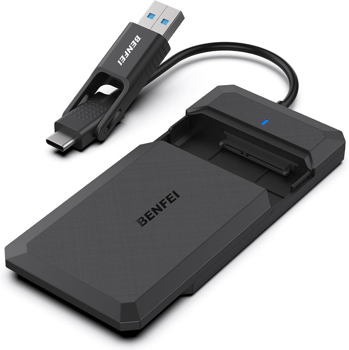 BENFEI 2.5 Inch SATA to USB Tool Free External Hard Drive Enclosure (6Gbps, Optimized for SSD, Support UASP SATA III)