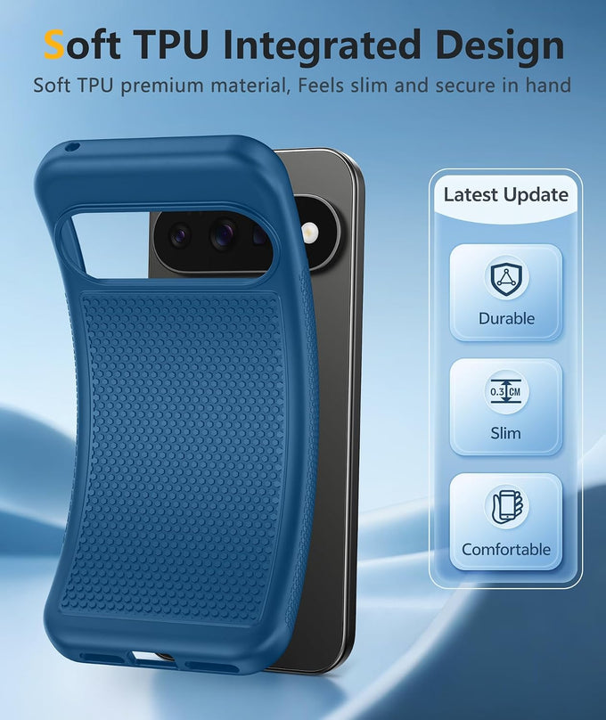 FNTCASE for Google Pixel 11 / Pixel 11 Pro Case: Soft TPU Non Slip Blue