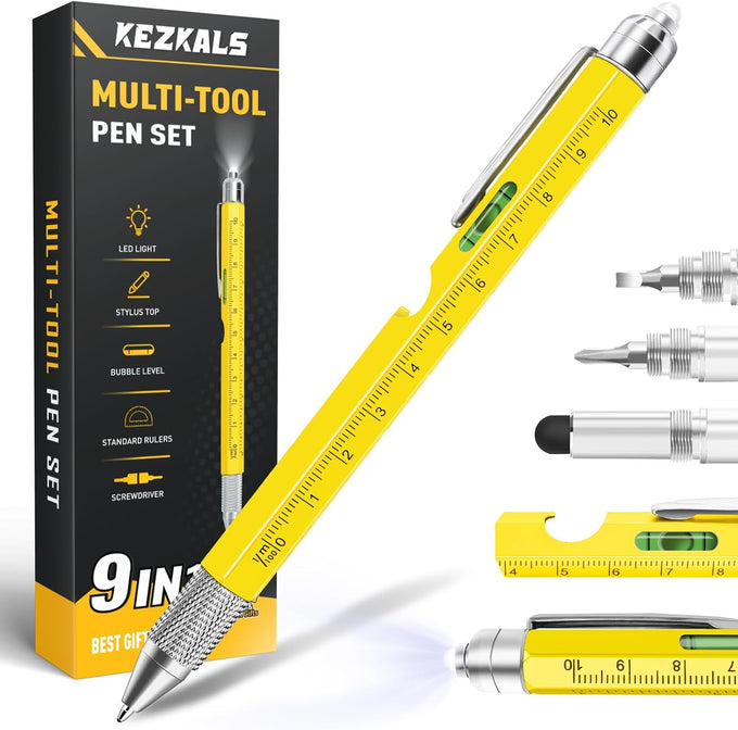 KEZKALS Gifts for Men 9 in 1 Multitool Pen Stocking Stuffers for Men Adults