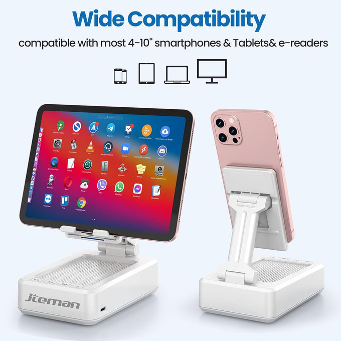 JTEMAN Cell Phone Stand with Bluetooth Speaker,Gifts for Men Tech Gadgets