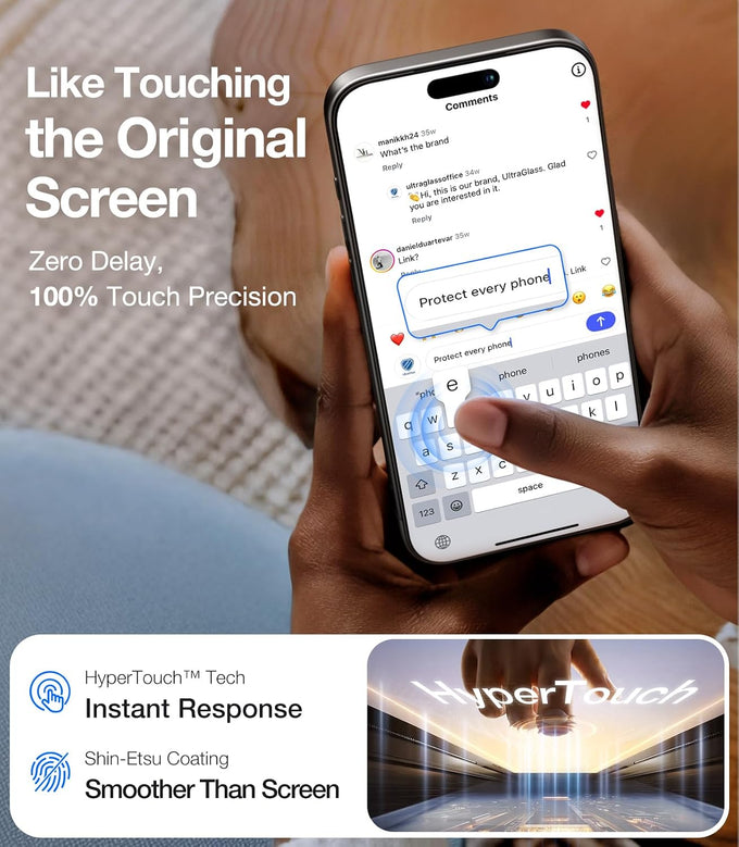UltraGlass TOP 9H+ Armor for iPhone 16 Pro Max Screen Protector, 2 Pack