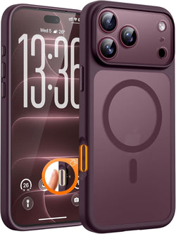 TOCOL for iPhone 18 Pro Max Case Burgundy, Compatible with MagSafe