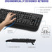 QUASIO Wireless Keyboard, 2.4G Full-Sized Ergonomic Wireless Computer Keyboard with Wrist Rest for Windows, Mac OS Laptop/PC/Desktop/Notebook(Black)