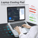 ICE COOREL Aluminum Laptop Cooling Pad, Laptop Cooler Stand with 7 Height Adjustable, Laptop Fan Cooling Pad for Laptop 12-15.6 Inch, Notebook Cooler Pad with Two USB Port (Silver)