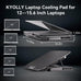 KYOLLY Ultra Slim Laptop Cooling Pad with 2 Quiet Big Fans, 5 Height Adjustable Ergonomic Stand, Portable Cooler for 10-15.6 Inch Laptops, Speed Control and 2 USB Ports