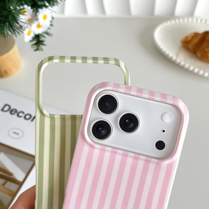 Yeddabox for iPhone 17 Pro Case Cute Striped Phone Case Soft TPU Slim Shockproof Phone Cover for Women Girls, Pink