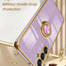 Dretal Plated Gold Edge Rotate Kickstand Case for Samsung Galaxy A16-Purple