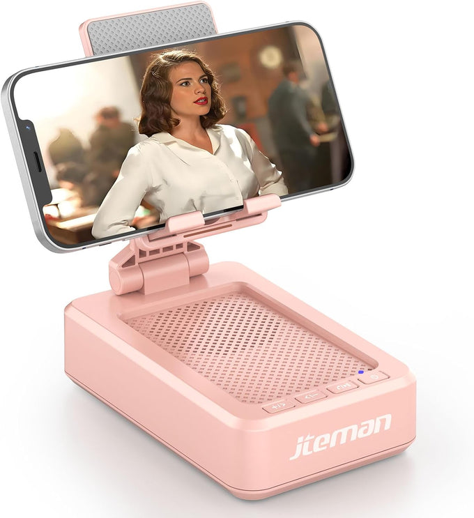 JTEMAN Cell Phone Stand with Bluetooth Speaker,Gifts for Men Tech Gadgets