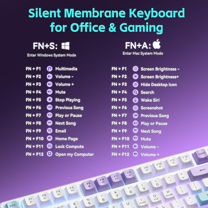 Aula S99pro V2 Wireless Gaming Keyboard,Silent Computer Creamy Keyboard