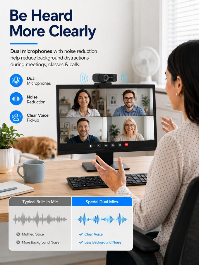 1080P Webcam with Microphone for Laptop and Desktop