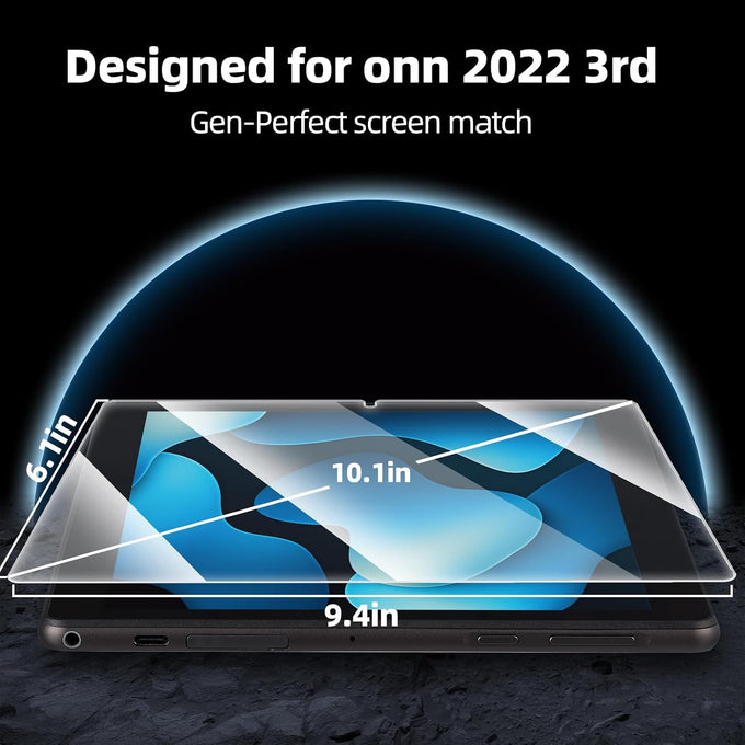 3 Pack Onn 10.1 inch tablet screen protector，10.1" Tempered Glass Screen Protector for Onn 10.1 Tablet (2022, 3rd Gen)，Anti-Scratch 9H Hardness Touch Sensitive 2.5D Rounded Edges Bubble Free Easy to Install
