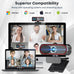 1080P HD Webcam with Microphone, Noise Cancellation, Privacy Cover, Wide-Angle Lens, Auto Light Correction, Plug & Play USB Webcam for Laptop, Desktop, PC, Mac, Zoom, Skype, Streaming (Red)