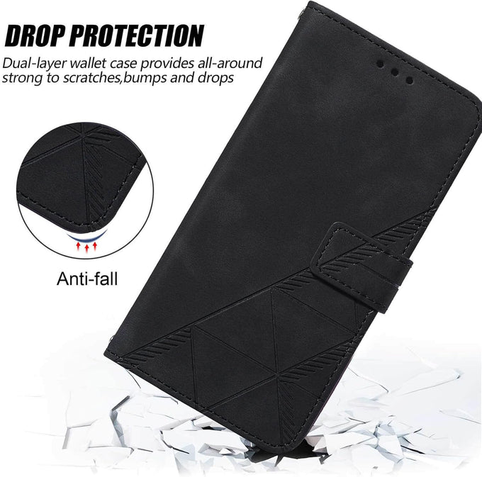 Wallet Case with Wrist Strap for iPhone 13/14 (Black)